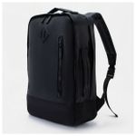 Рюкзак BRAUBERG молодежный с отделением для ноутбука, "Квадро", искуственная кожа, черный, 44х29х13 см, 227088