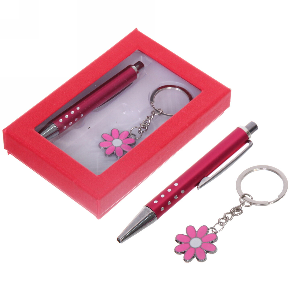 Набор подарочный «Цветочек» (ручка и брелок), микс цветов