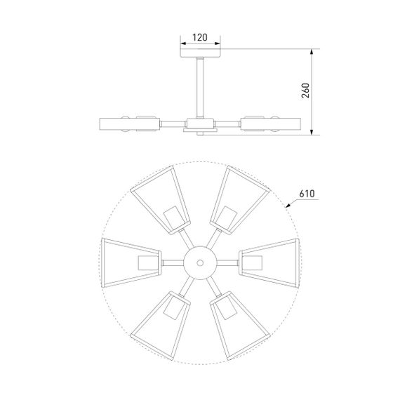 Потолочная люстра Eurosvet Klark 70056/6 черный