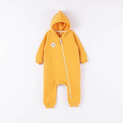 Warm hooded jumpsuit 3-18 months - Mustard