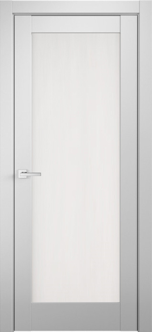 Межкомнатная дверь Аляска 10 NEW (плоская филенка) / Цвет Белый / Стекло "Сатинат" / Двери Верда