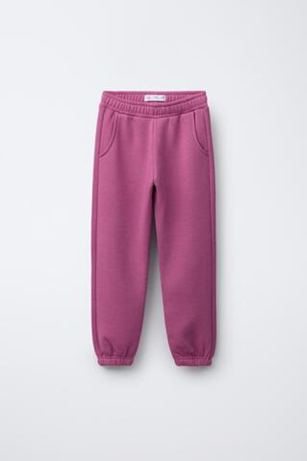 ZARA БАЗОВЫЕ БРЮКИ-ДЖОГГЕРЫ ИЗ МЯГКОЙ ТКАНИ, ЛИЛОВЫЙ