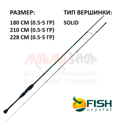 Спиннинг Sunday-S (0,5-5 гр) 180, 210, 228 см от Fish Crystal