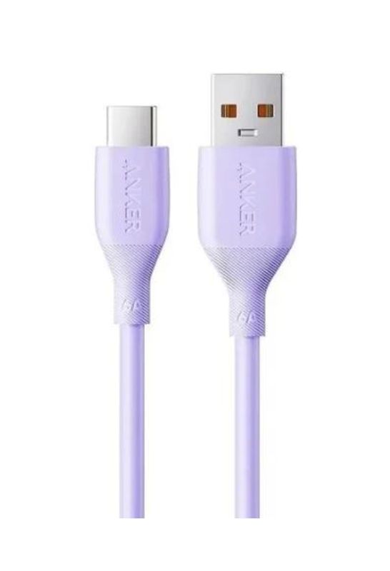 Кабель Anker USB-A to USB-C, 6A, 1m фиолетовый (Violet) A8001