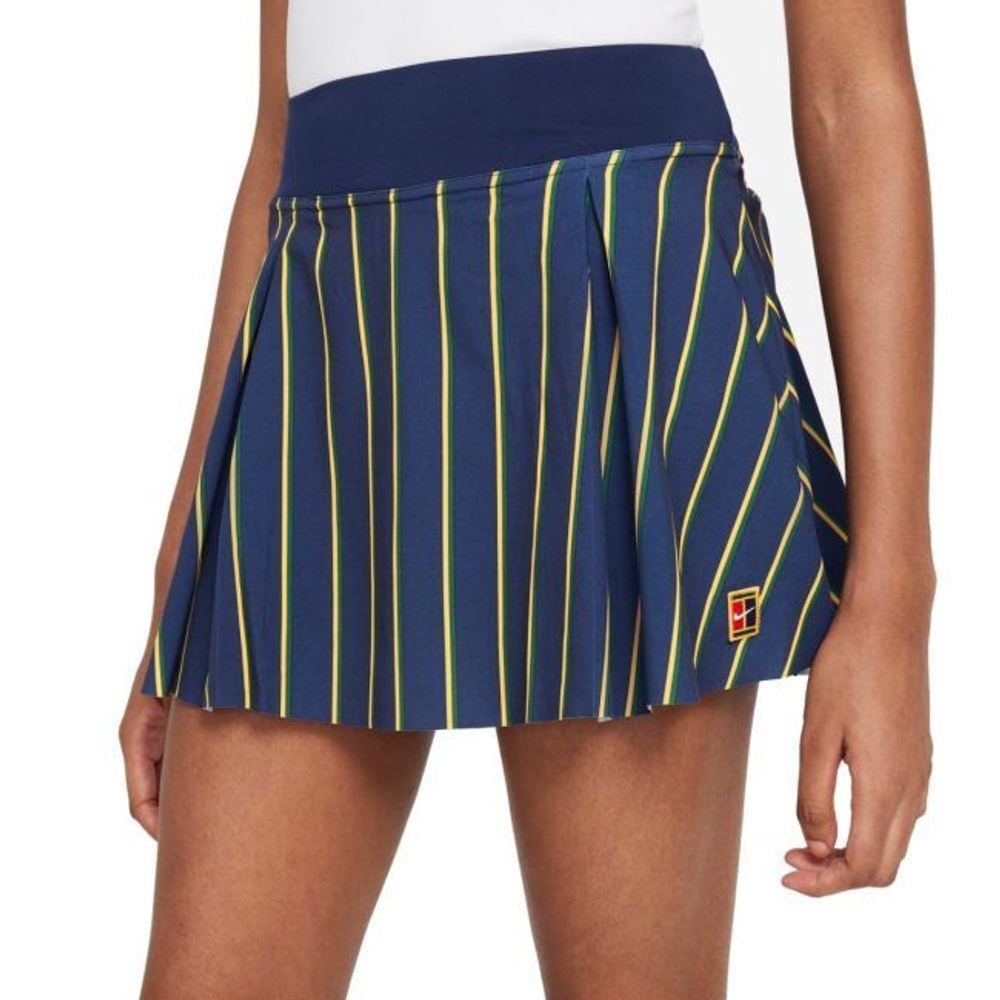 Теннисная юбка Nike Dri-Fit Club Skirt Regular Stripe Tennis Heritage W - binary blue