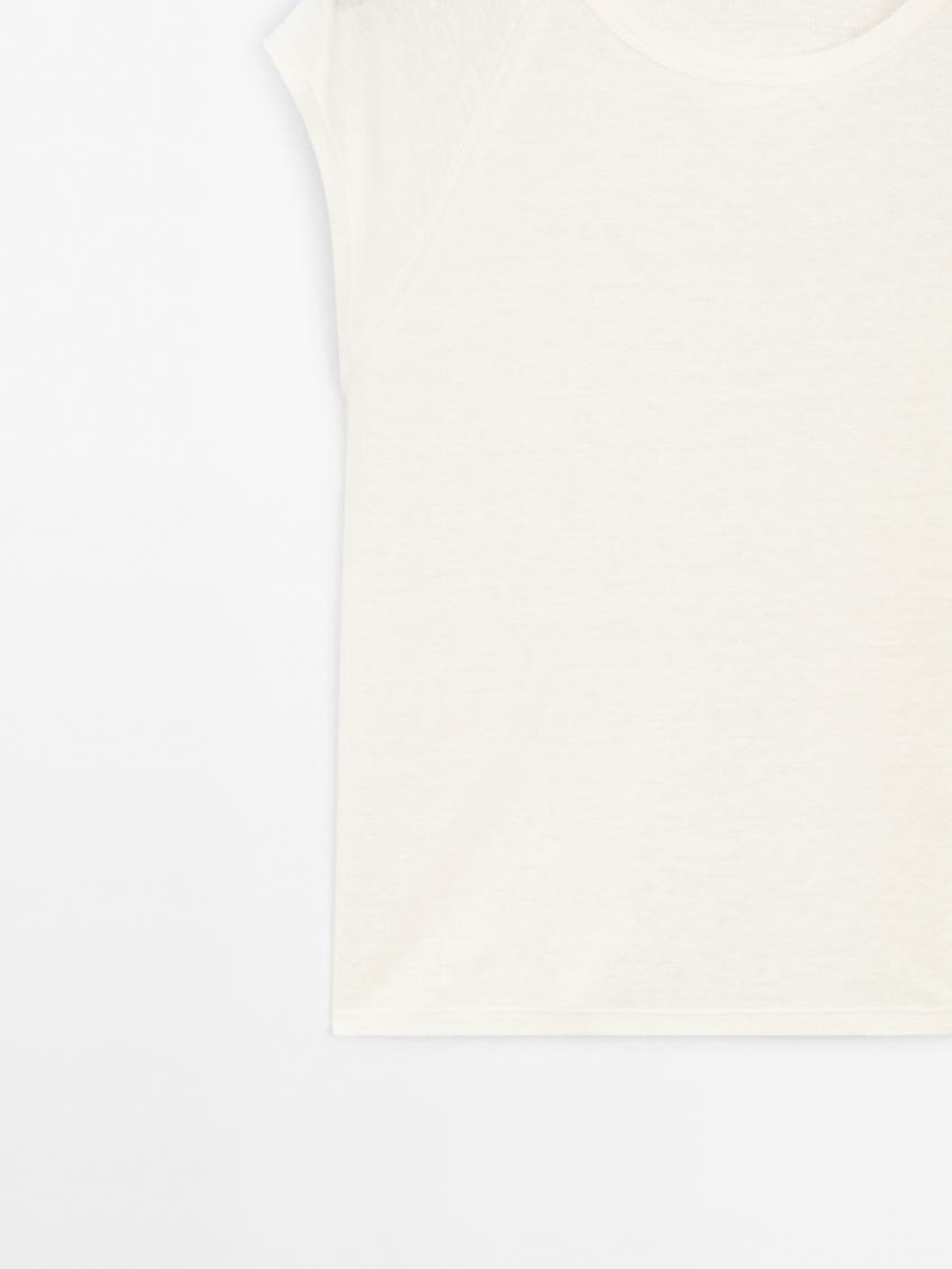 Massimo Dutti Футболка из 100% льна, светло-желтый