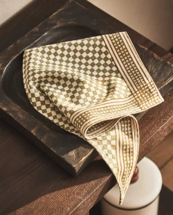 ZARA HOME КЛЕТЧАТАЯ ХЛОПКОВАЯ ЛЬНЯНАЯ БАНДАНА ДЛЯ ДОМАШНИХ ЖИВОТНЫХ