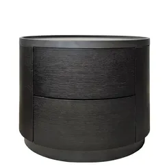 Прикроватная тумбочка Onda с двумя ящиками, черная