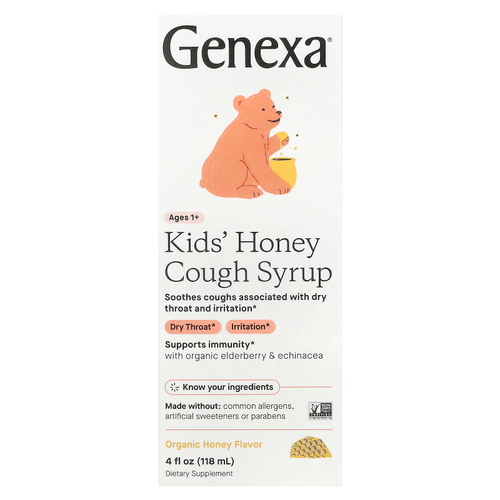Genexa, Kid's Honey, сироп от кашля, для детей от 1 года, органический мед, 118 мл (4 жидк. унц.)