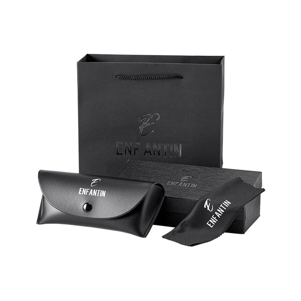 ENFANTIN Square Sunglasses Unisex Black Frame