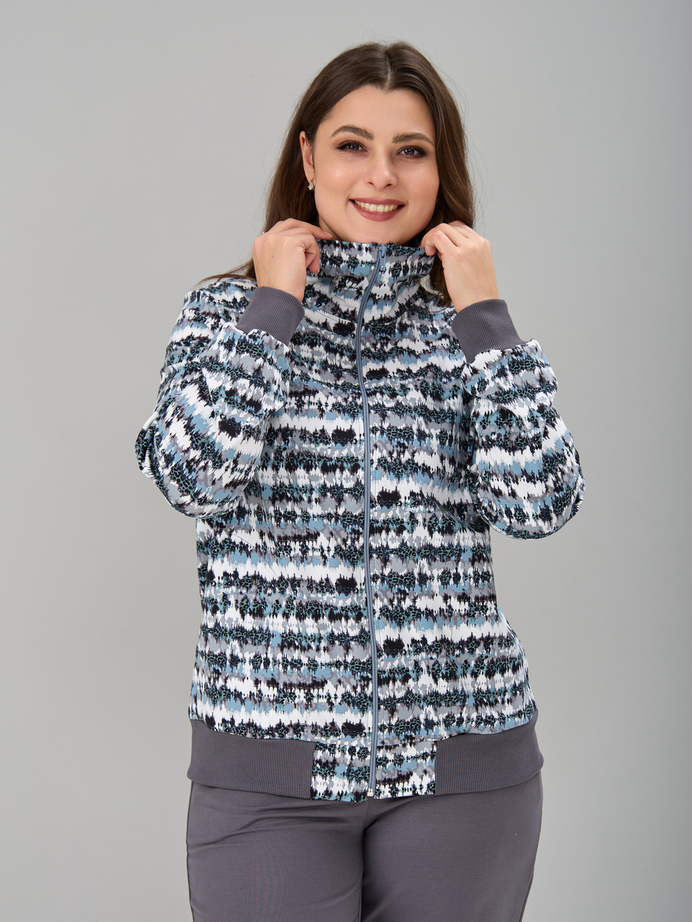 Костюм с брюками КБ-184/серый-акварель