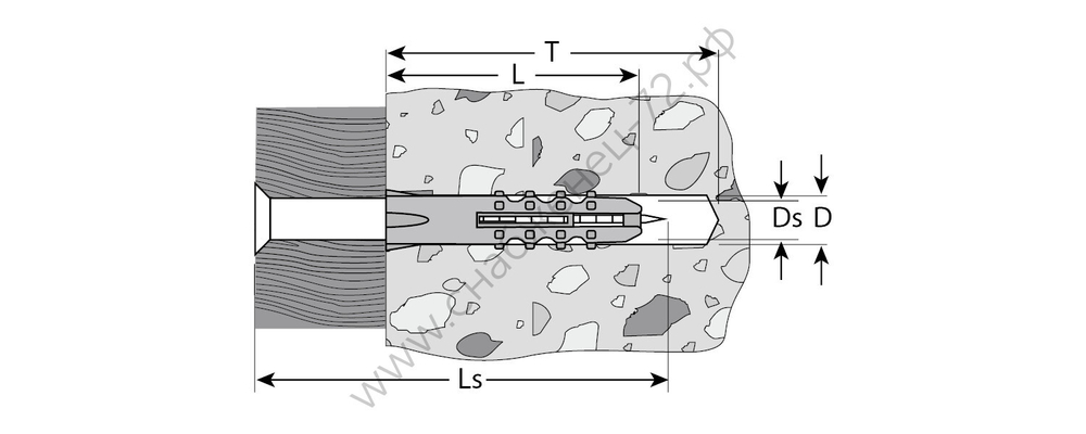 ЗУБР 6х40 / 4.0х50 мм, распорный дюбель полипропиленовый с саморезом, 10 шт (30661-06-40)
