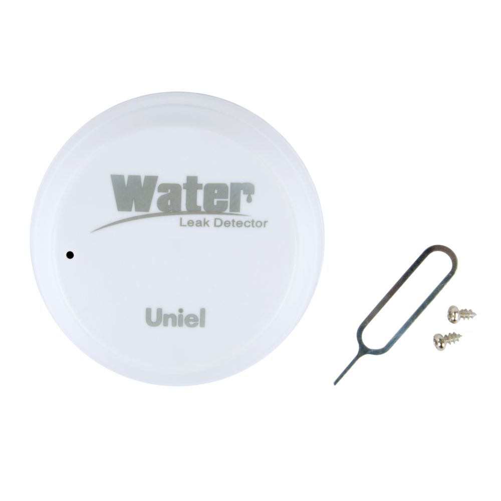USN-A520 WS-WF WHITE Умный датчик протечки воды Wi-Fi. на батарейке CR123A н-к. Звуковое+PUSH оповещение. Напольный. Белый. Приложение UnielSmart. TM Uniel
