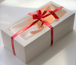 Коробка для БОЛЬШОГО рулета белая с окном  33х16х11