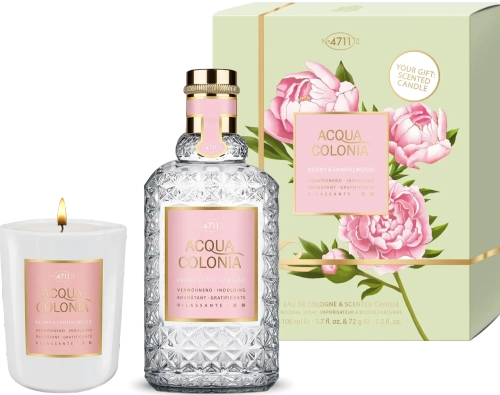 4711 Acqua Colonia Peony & Sandelwood Duo Set Eau de Cologne 100 ml + Kerze 72g Set 1 pcs