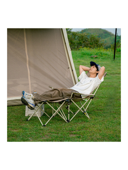 Кресло туристическое Naturehike Nightfall T05J с секцией, 149х52х79 см, до 120 кг, бежевое
