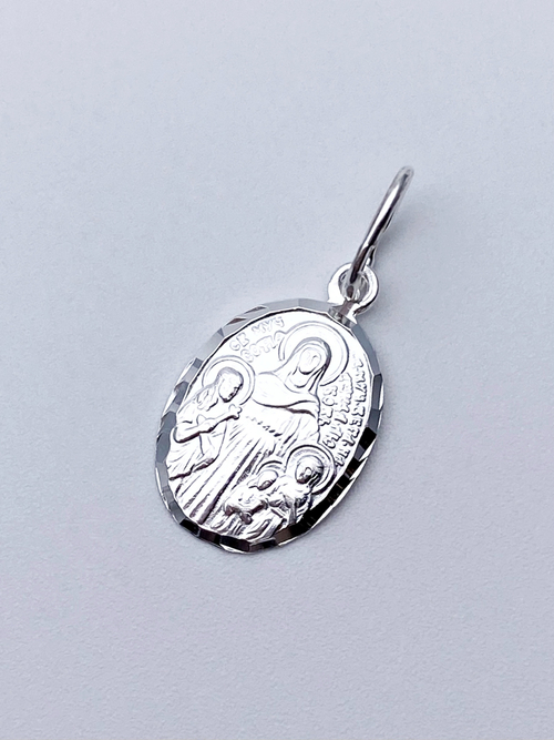 Образок из серебра/Без покрытия/С подвижным ухом/Вера, Надежда, Любовь