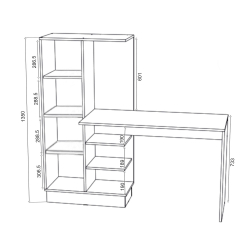Стол компьютерный №1 с фотопечатью Вега Позитив, Бетон темный, Белый