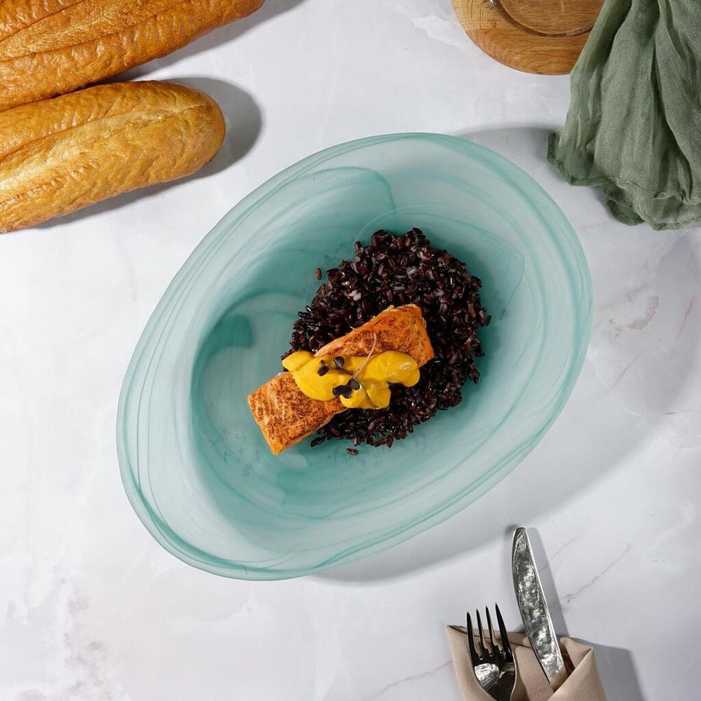 Салатник 800 мл 28*21 см h4,4 см овальный   матовое стекло P.L. Proff Cuisine [6]