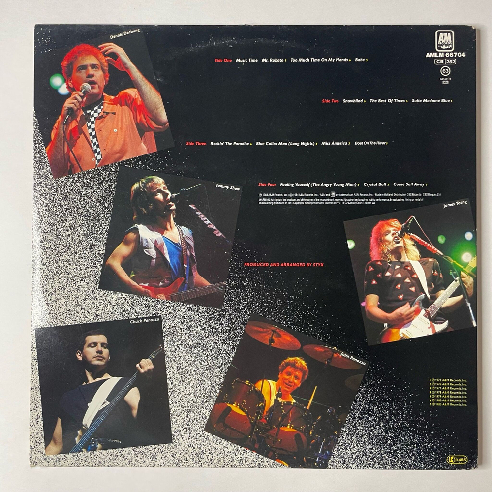 Винтажная виниловая пластинка LP Styx Caught In The Act Live (Holland 1984) Snowblind