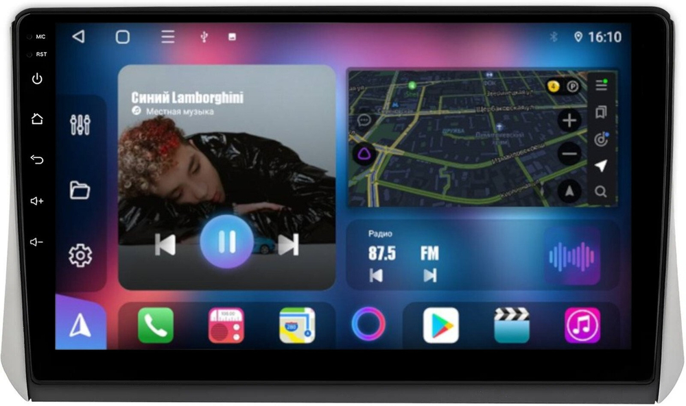 Магнитола для Mitsubishi Xpander, Xpander Cross (рамка под 10") - FarCar 7863-10 монитор 10" QLED на Android 13, 8 ядер (TS18), CarPlay, 4G SIM-слот