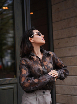 Рубашка органза хаки