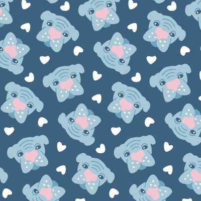 Buy animal fabric dog blue