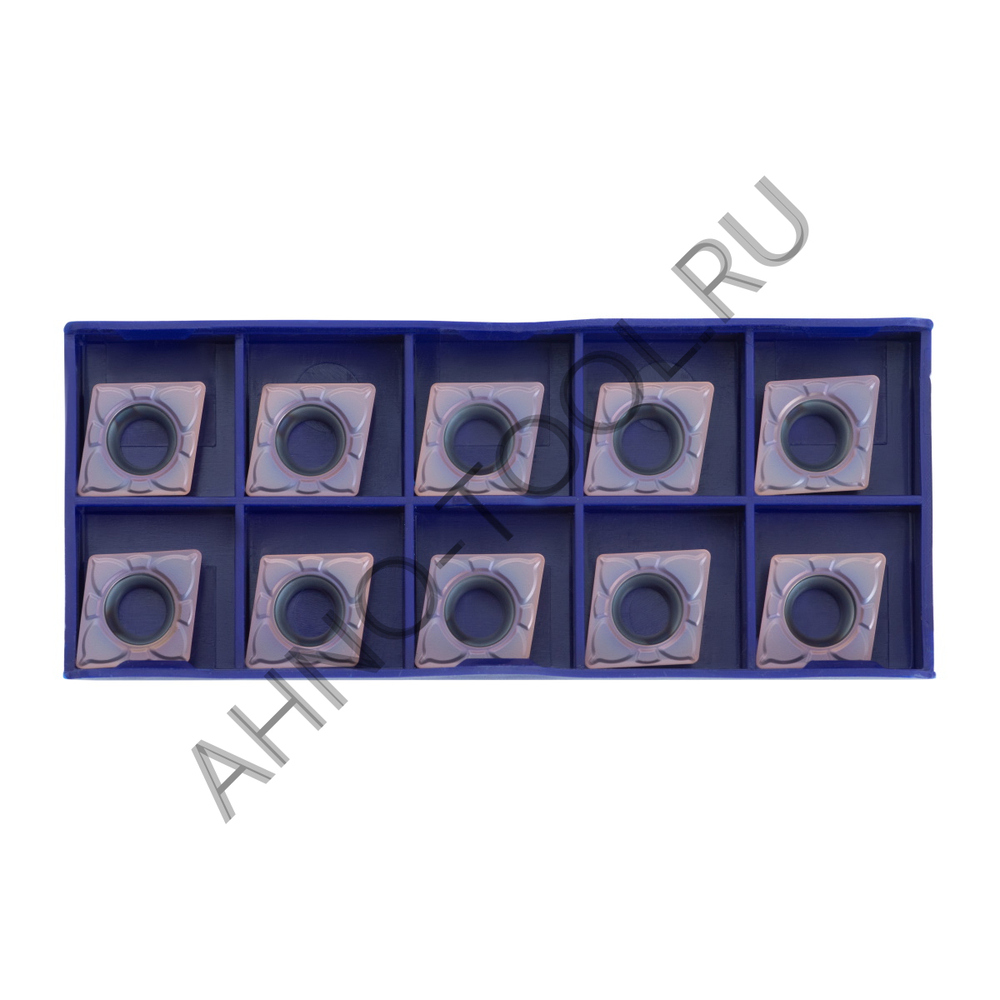 Пластина твердосплавная ISO CCMT120408-MFA APM20B AHNO по жаропроч. и нерж.стали, получистовая