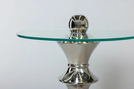 Кофейный стол "Королева" серебро