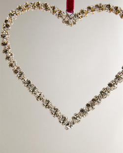 ZARA HOME ФАКТУРНОЕ ЕЛОЧНОЕ УКРАШЕНИЕ «СЕРДЕЧКО», СЕРЕБРЯНЫЙ