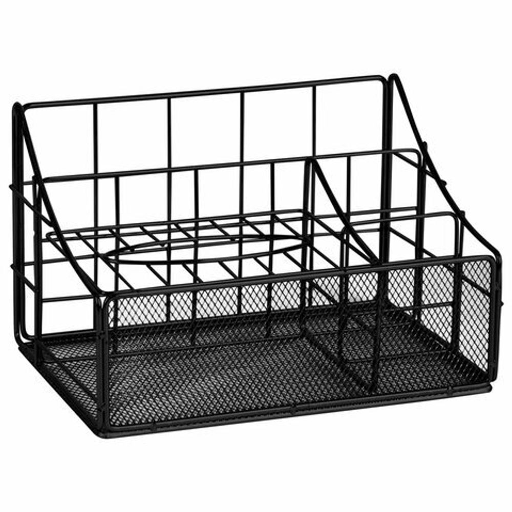 Органайзер для косметики и мелочей металлический 4 секции, MONTE VITA, 160х240х150 мм, черный, 272480