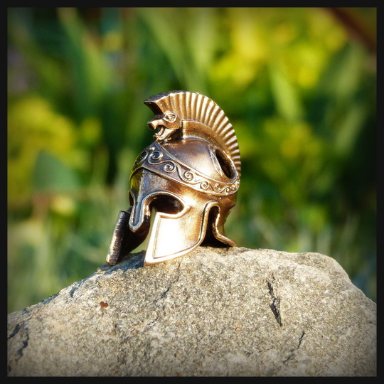 Бусина "Греческий шлем" для темляков или браслетов , бронза