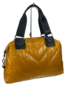 Стильная женская сумка-шоппер из водоотталкивающей ткани, цвет желтый