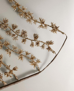 ZARA HOME БЛЕСТЯЩЕЕ НОВОГОДНЕЕ УКРАШЕНИЕ «ВЕТКА», ЗОЛОТИСТЫЙ