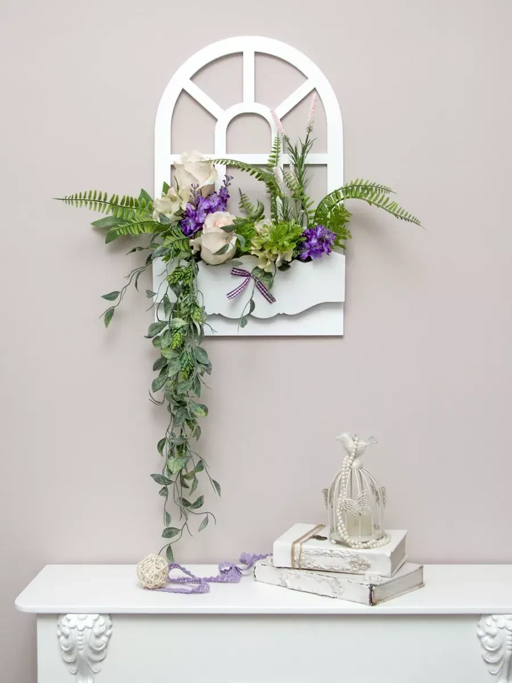 Настенная композиция "Окно с цветами" 46*29 см