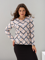 Лонгслив ЛНкл-081/бежевый-линии