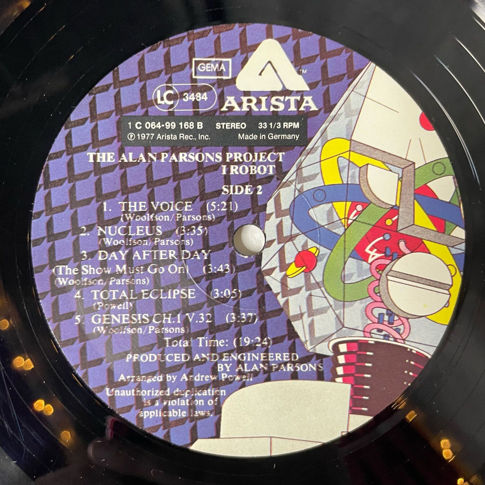 Винтажная виниловая пластинка LP The Alan Parsons Project I Robot (Germany 1977) Nucleus