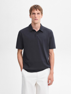 Massimo Dutti Хлопковая футболка-поло с короткими рукавами, серый