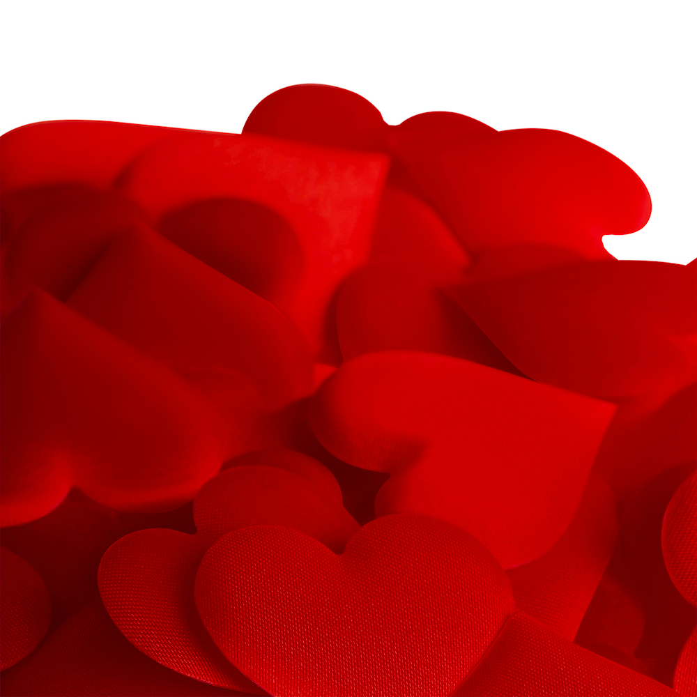 Наполнитель для подарков, 3см, "Red hearts", MESHU, 100шт., красный MS_65912