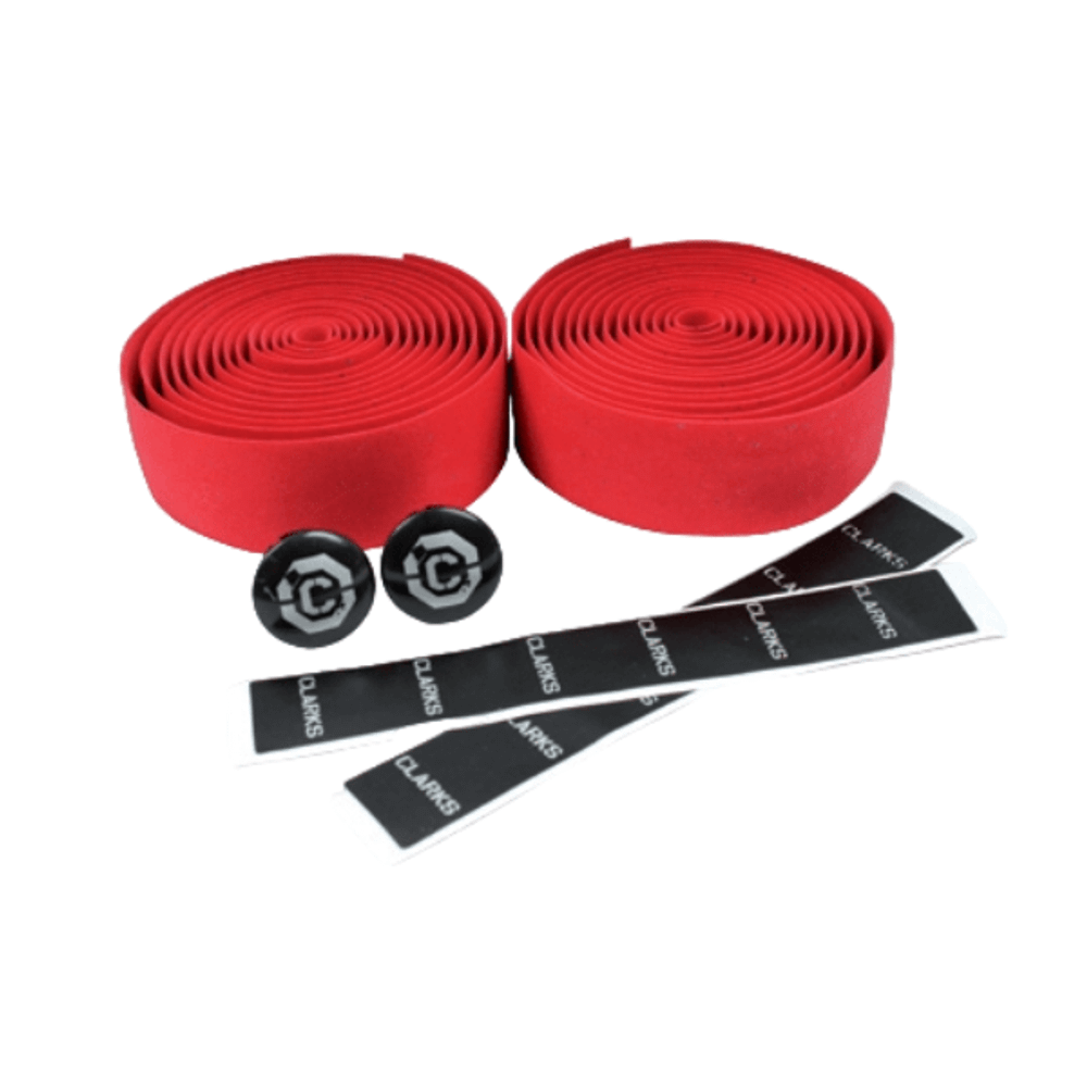 Обмотка руля CLARKS CHBT корковая+крепеж+заглушки на руль, красная (3-121)