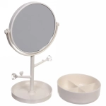 Зеркало настольное с органайзером для косметики «Beauty - Look», цвет белый, 33*14.5см