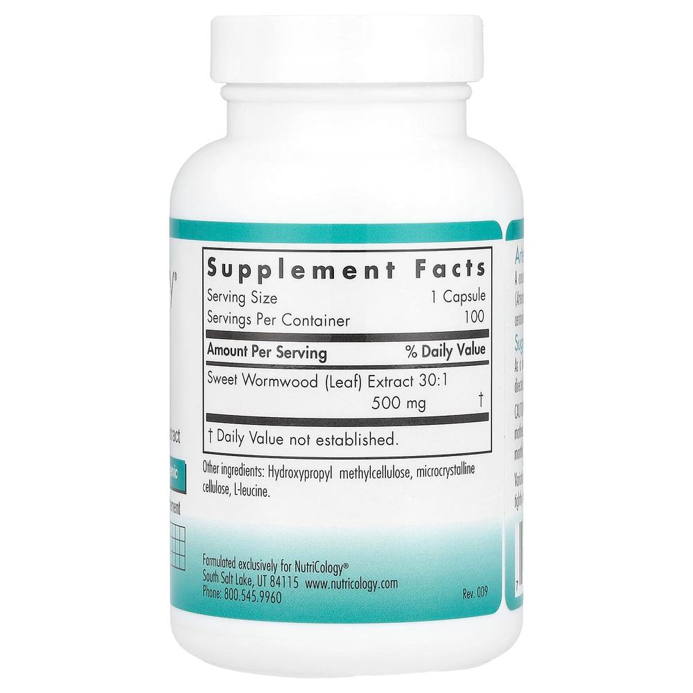 Nutricology, полынь, 500 мг, 100 вегетарианских капсул