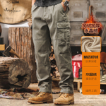 Мужские рабочие брюки в американском ретро-стиле, весенне-осенний стиль, свободные прямые тактические функциональные повседневные брюки на флисовой подкладке.