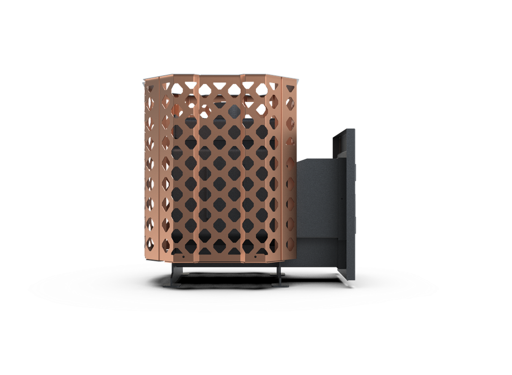 Банная печь Душа- 15 Сетка Ремейк стекло