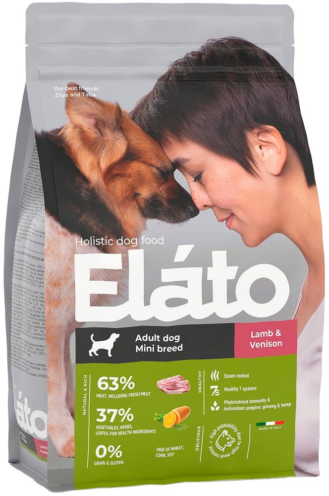 Elato 2г Holistic Сухой корм для собак малых пород, с ягненком и олениной