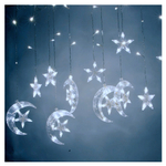 Гирлянда Звезда и Месяц+звездочка , многорежимная, соединяемая, холодный белый