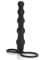 Насадка на пенис для двойного проникновения Silicone Beaded Double Rider - 14 см.