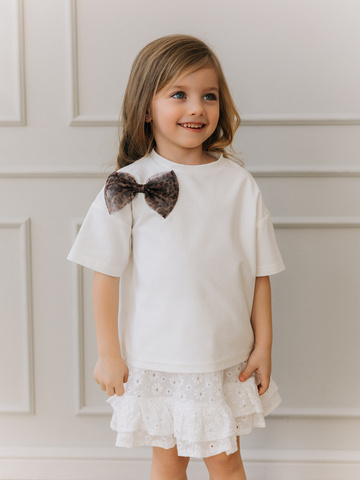 Футболка с леопардовым бантиком