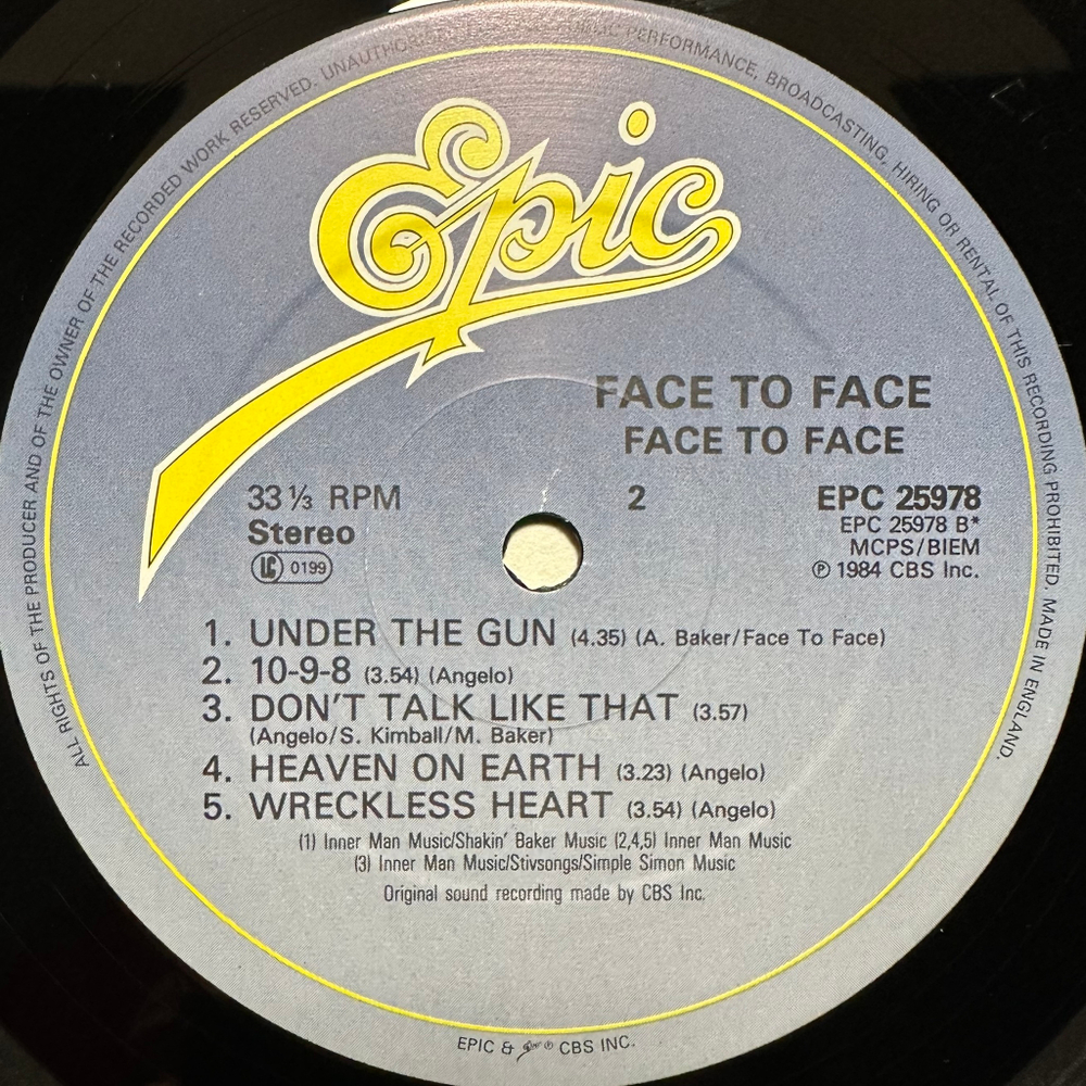 Face To Face - Face To Face (Англия 1984г.) В