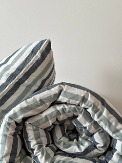 КПБ 2 сп ВАРЕНЫЙ ХЛОПОК "Мята широкая полоса"